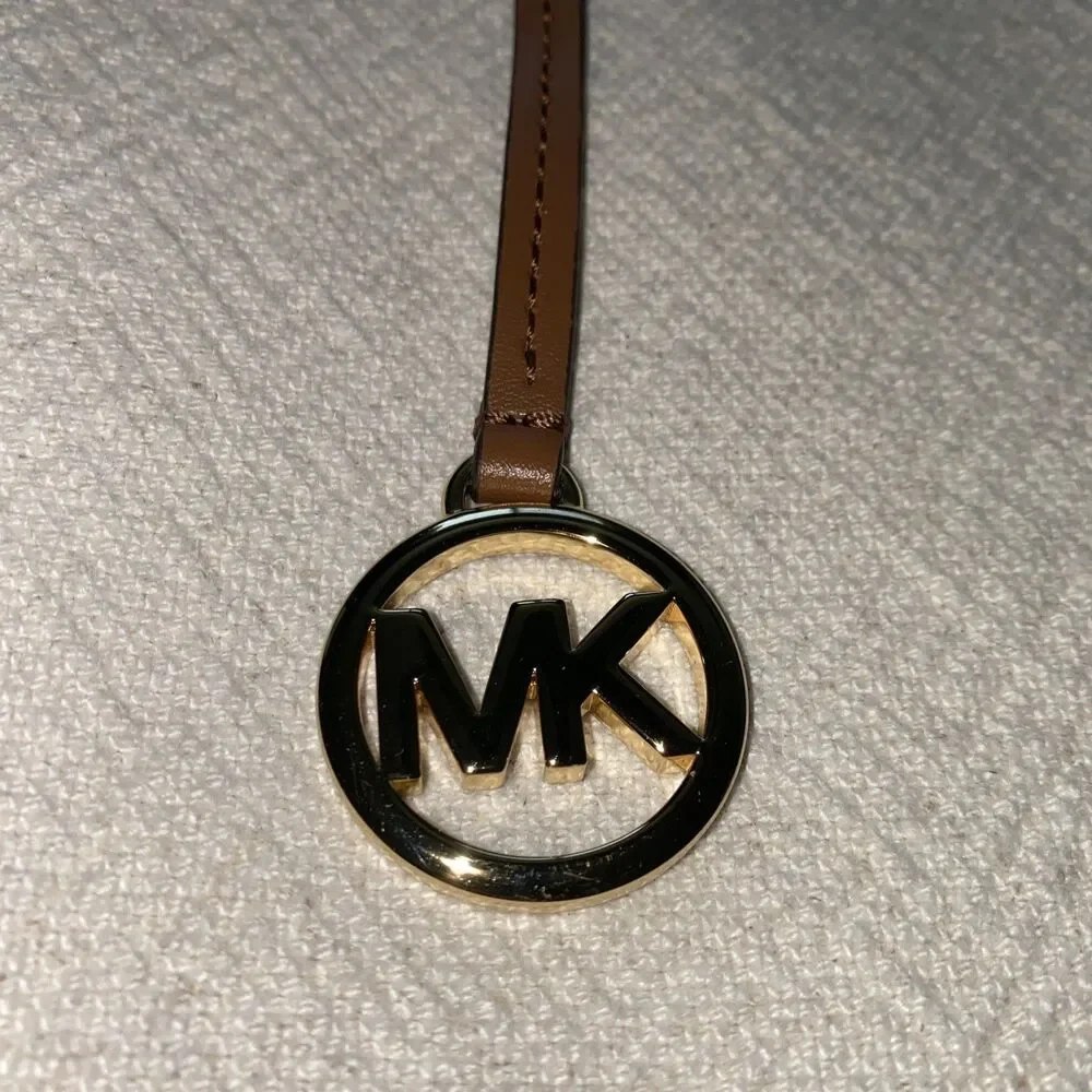 Michael Kors Leather & Gold Metal Bag Charm / Purse Hang Tag – NWOT